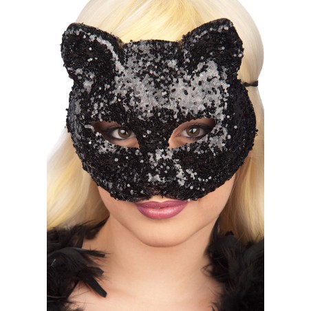 Ansiktsmask - Black cat glitter  mask 