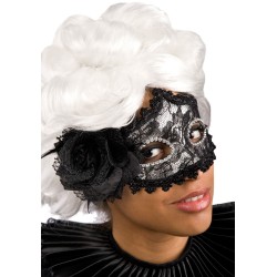 Ansiktsmask - Black lace and feathers mask