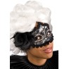 Ansiktsmask - Black lace and feathers mask