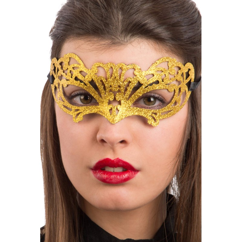 Ansiktsmask - Gold glitter mask