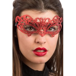 Ansiktsmask - Red glitter mask