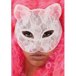 Ansiktsmask - Wite cat lace mask