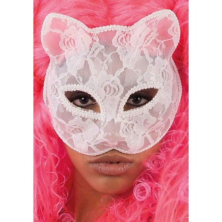 Ansiktsmask - Wite cat lace mask