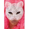 Ansiktsmask - Wite cat lace mask