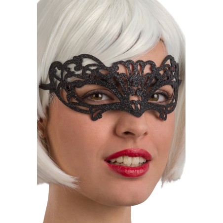 Ansiktsmask - Black glitter mask