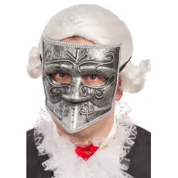 Ansiktsmask - Venetian silver bautta mask