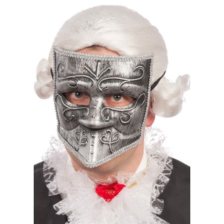 Ansiktsmask - Venetian silver bautta mask
