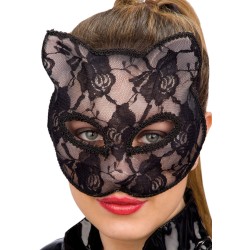 Ansiktsmask - Black cat lace mask