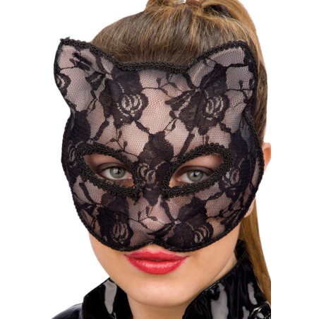 Ansiktsmask - Black cat lace mask