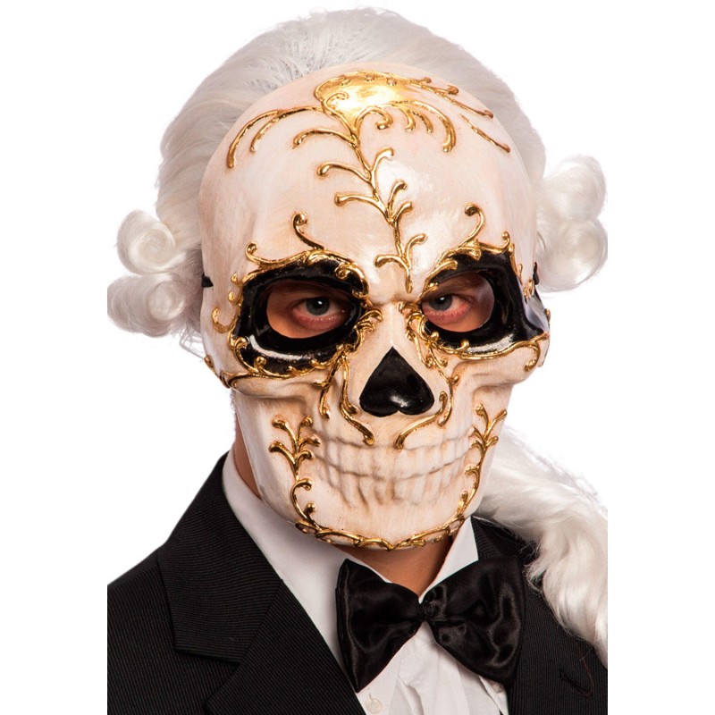 Ansiktsmask - Gold skull mask