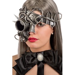 Ansiktsmask - Steampunk silver eye mirror mask