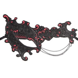 Ansiktsmask - Black/red chinless mask