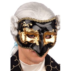 Ansiktsmask - Half face black and gold mask
