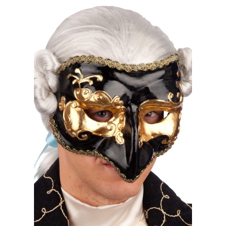 Ansiktsmask - Half face black and gold mask