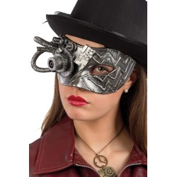 Ansiktsmask - Steampunk silver mask