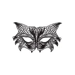 Ansiktsmask -Cat  mask in black Fabric Macrame