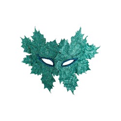 Ansiktsmask - Mask with glitter aquamarine leaves