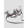 Ansiktsmask -Silver metal mask with red strass