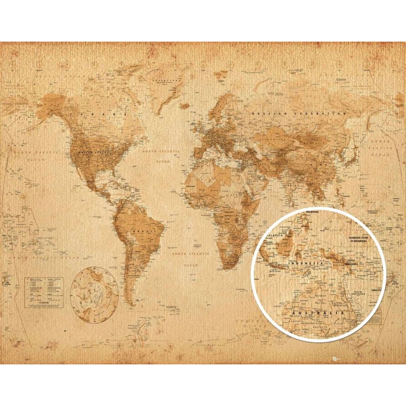 World map - Antique Style Antik Världskarta World map - Antique Style Antik Världskarta