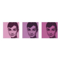 Audrey Hepburn - Pink triptych
