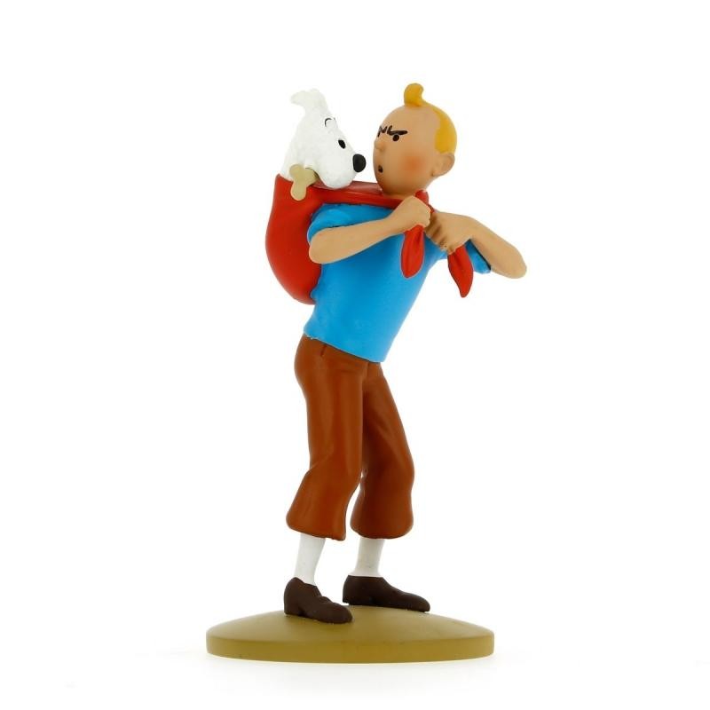 Tintin - Statyett - Tintin med Milou på ryggen Tintin - Statyett - Tintin med Milou på ryggen