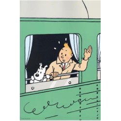 Tintin - Plastficka A4 - Tintin vinkar från tåg