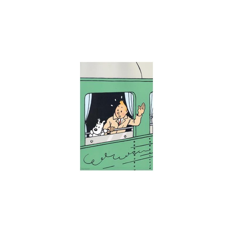 Tintin - Plastficka A4 - Tintin vinkar från tåg