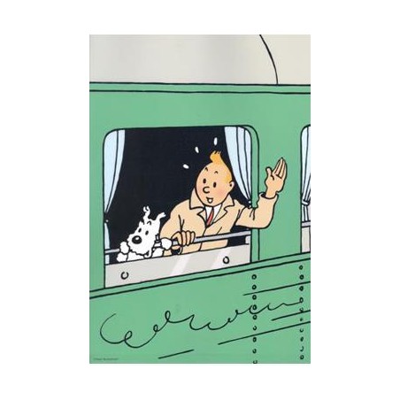 Tintin - Plastficka A4 - Tintin vinkar från tåg