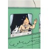 Tintin - Plastficka A4 - Tintin vinkar från tåg