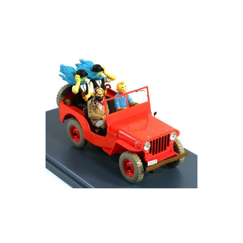Tintin - 1:24 Modellbil 47 - Röd Jeep Willys Tintin - 1:24 Modellbil 47 - Röd Jeep Willys