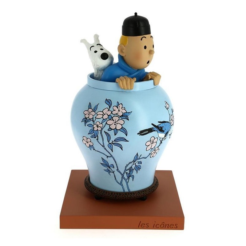 Tintin i vas - Resin - Blå Lotus Tintin i vas - Resin - Blå Lotus