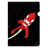 Tintin - Plastficka A4 - Raket i rymden