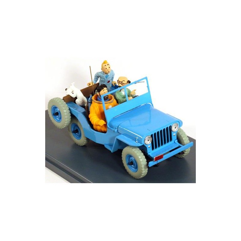 Tintin - 1:24 Modellbil 4 - Blue Willys Tintin - 1:24 Modellbil 4 - Blue Willys