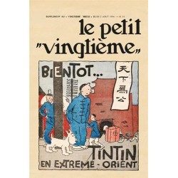 Poster - Le Petit Vingtième: Den Blå Lotus ''Tintin på gathörn''