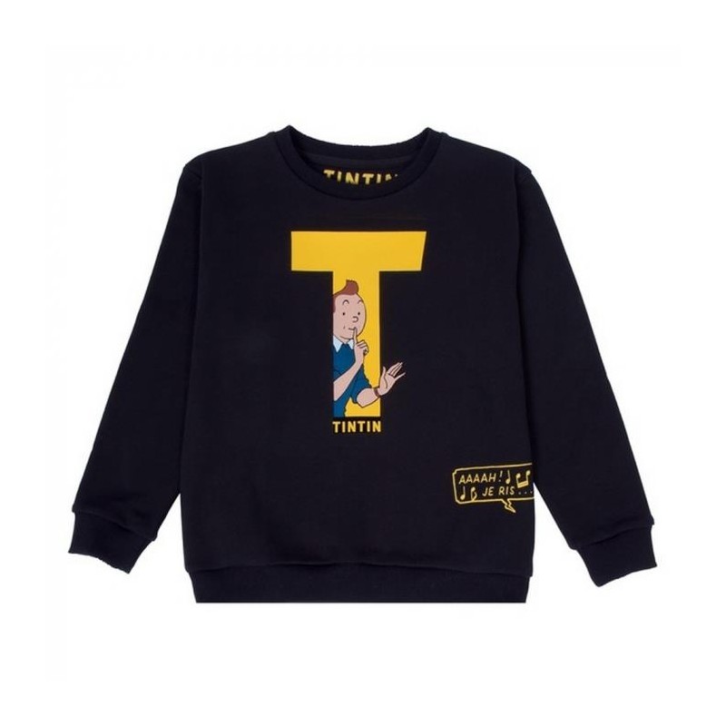 Tintin - Sweatshirt - ''T' - Svart
