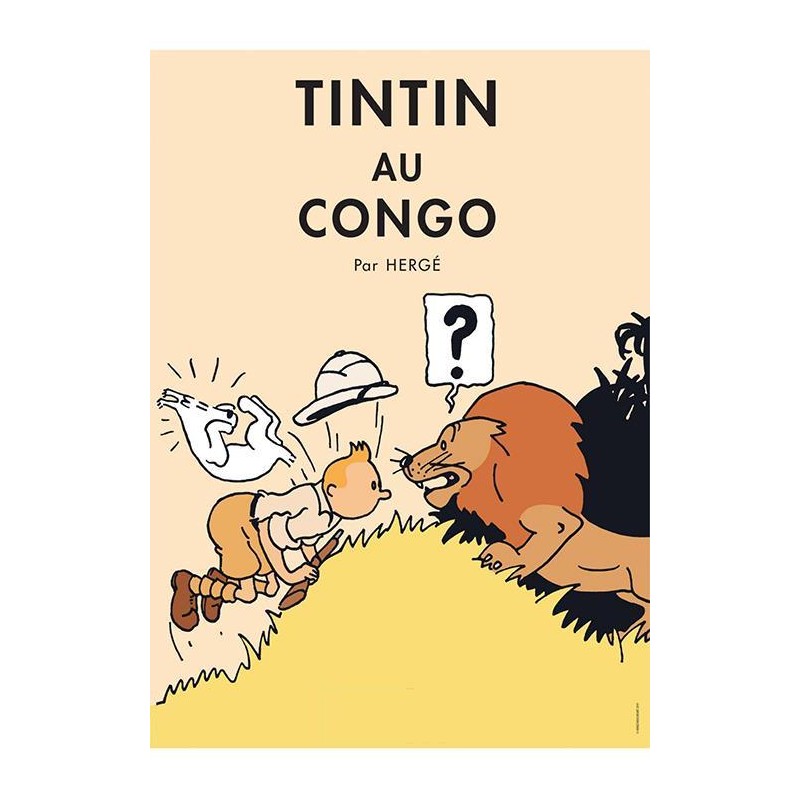 Poster - Tintin au Congo - Tintin i Kongo Originalfärger Poster - Tintin au Congo - Tintin i Kongo Originalfärger