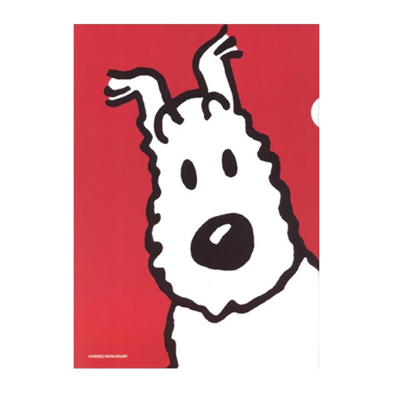 Tintin - Plastficka A4 - Milou - Röd
