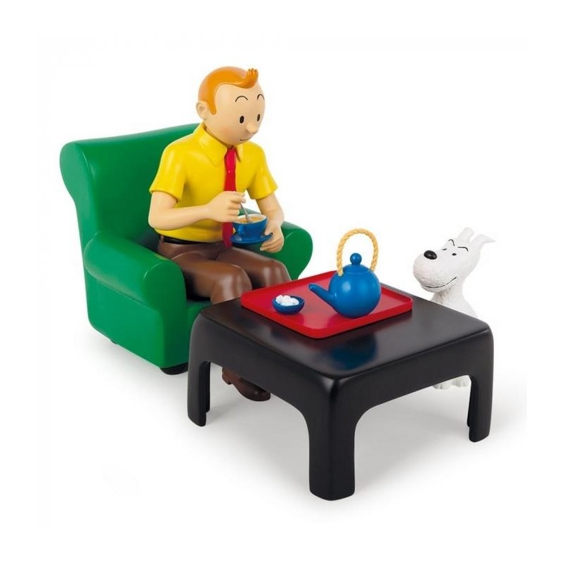 Tintin - Resin - Tintin och Milou dricker Te Tintin - Resin - Tintin och Milou dricker Te