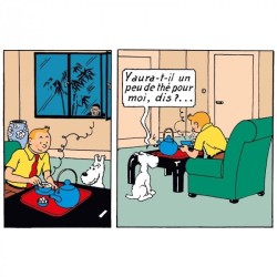 Tintin - Resin - Tintin och Milou dricker Te