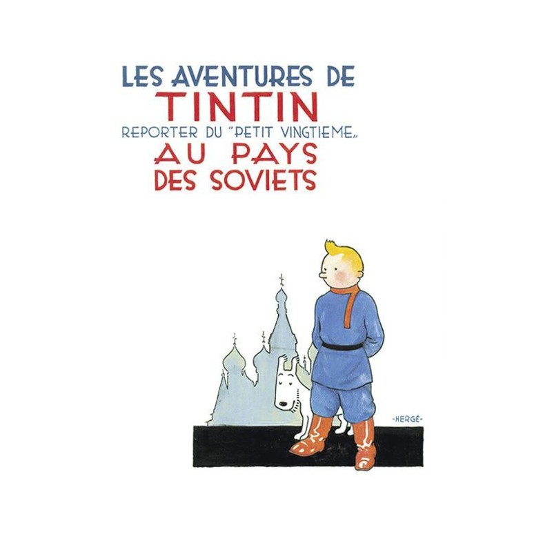 Poster - Tintin au pays de Soviets - Tintin i Sovjet VIT Poster - Tintin au pays de Soviets - Tintin i Sovjet VIT