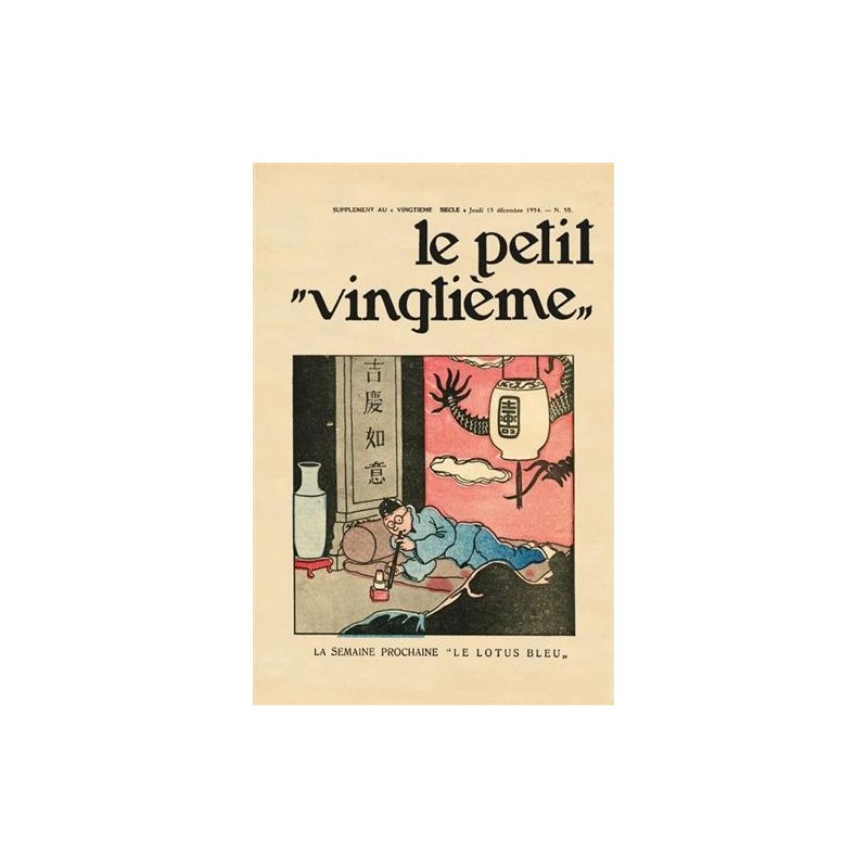 Poster - Le Petit Vingtième: Den Blå Lotus ''Tintin med opium'' Poster - Le Petit Vingtième: Den Blå Lotus ''Tintin med opium''