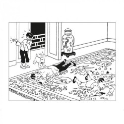 Tintin - Målarbok - Blå Lotus