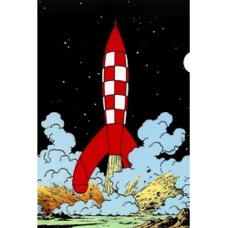 Tintin - Plastficka A4 - Månraket