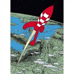 Tintin - Plastficka A4 - Raket lämnar jorden