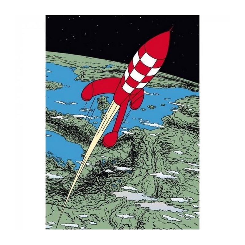 Tintin - Plastficka A4 - Raket lämnar jorden