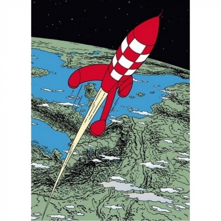 Tintin - Plastficka A4 - Raket lämnar jorden