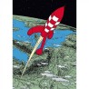 Tintin - Plastficka A4 - Raket lämnar jorden