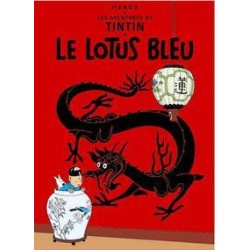 Poster - Tintin Le Lotus Bleu - Tintin Blå Lotus