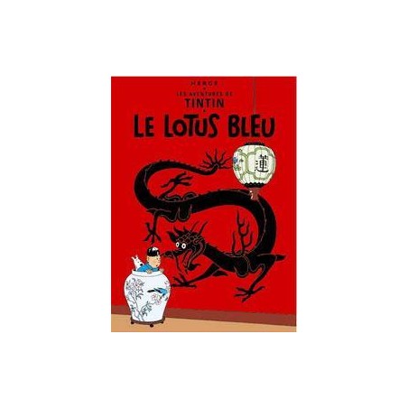Poster - Tintin Le Lotus Bleu - Tintin Blå Lotus