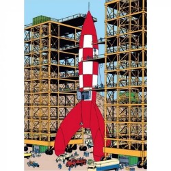 Tintin - Plastficka A4 - Raket inför avfyrning